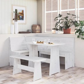 3096568 vidaXL Set mobilier de bucătărie, 3 piese, alb, lemn masiv de pin