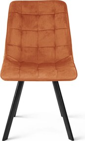 Scaun de sufragerie CIEZA VELVET cu picioare negre, teracota