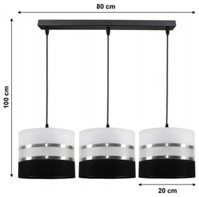 Lustră pe cablu CORAL 3xE27/60W/230V albă/neagră
