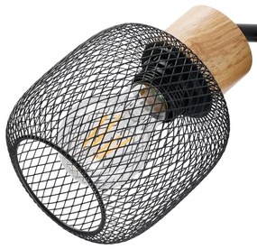 Brilagi - Lampă de podea BASKLITE 3xE27/15W/230V lemn de cauciuc/negru