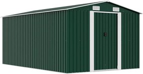 vidaXL Șopron de grădină, 257x392x181 cm, verde, metal