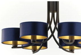 Jupiter 2102 - Candelabru cu lanț ARTHUR 6xE27/15W/230V albastru/negru