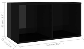 Comoda TV, negru extralucios, 72x35x36,5 cm, PAL 1, negru foarte lucios, 72 x 35 x 36.5 cm