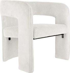 Fotoliu alb cu tapițerie din catifea reiată Vigor – Leitmotiv