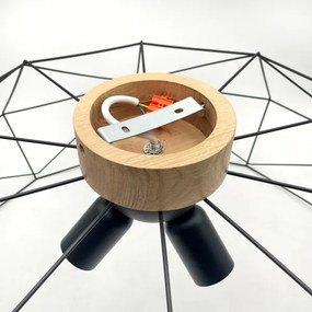 Brilagi - Plafonieră WOODY BASKET, 3 x E27/60W/230V, Ø 80 cm, stejar