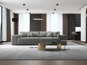 Canapea extensibilă dumonde cu ladă de depozitare si sezut confortabil din spuma high-density, Marbela Royal Gri XXL 295x100 cm