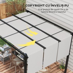 Outsunny Gazebo Pergolă pentru Grădină 3x3,5 m cu 3 Acoperișuri Reglabile, Pergolă din Oțel și Poliester Anti-UV, Gri | Aosom Romania