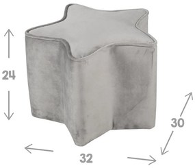 Puf pentru copii gri deschis cu tapițerie din catifea Lil Sofa – Roba