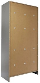 Dulap din lemn Visio LUX - 6 cutii, 90 x 45 x 185 cm, incuietoare cilindrica, gri