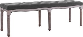 vidaXL Bancă, gri închis, 150x40x48 cm, pânză și lemn masiv