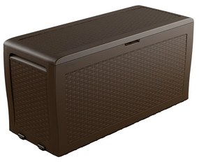 Keter Garden cutie de depozitare Samoa Rattan maro270 l, 117 x 57 x 45 cm