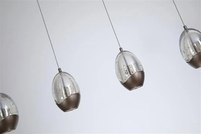 Lustra LED decorativa metal latte sticla sampanie Seeds 4Lt