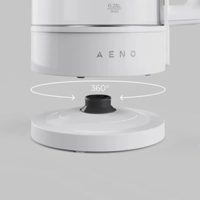 Cana electrica AENO AEK0005, 2200 W, 1,7 l, 40-100 °C, Baza rotativa la 360°, STRIX, Afisaj LED, Filtru, Alb