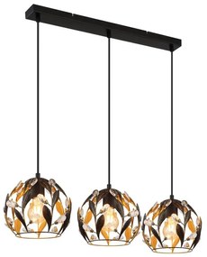 Lustra cu 3 pendule din metal negru MIKA