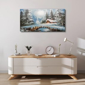 Tablou canvas Iarna Zăpadă Pădure Natura