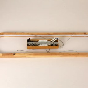 Brilagi - Lustră suspendată pe cablu UMEA WOOD LED/40W/230V 90x22 cm, lemn de cauciuc