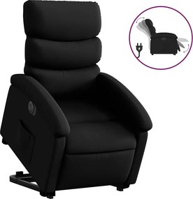 vidaXL Fotoliu rabatabil electric cu ridicare, negru, piele ecologică