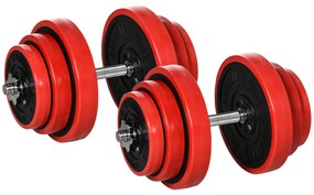 HOMCOM Set Greutăți 40KG pentru Gantere Ajustabile Antrenament Sport Acasă | Aosom Romania