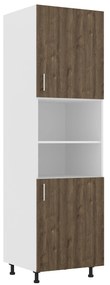 Corp Turn Karo, 2 Usi, cu spatiu cuptor, Stejar Bronz/Alb, 60 x 57 x 210 cm