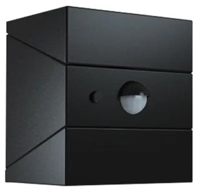 Aplică solară de perete cu senzor, LED 2,5 W / 3,7 V, IP65, 1200 mAh, negru