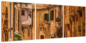 Tablou - Strada din Spania (cu ceas) (90x30 cm)