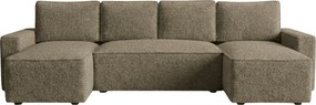 OFERTA Canapea extensibila in U SMART BOUCLE 303x143 cm, bej inchis calitatea II