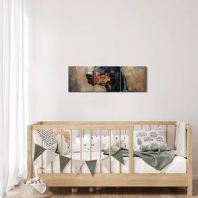 Tablou - Portretul lui Dobrman (cu ceas) (90x30 cm)