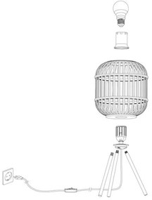 Eglo 43218 - Lampă de masă BORDESLEY 1xE27/28W/230V