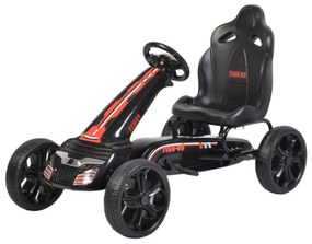 Kart cu pedale pentru copii NOVOKIDS® Olympic Kart PRO, 3-8 ani , Maxim 40 kg, 115 cm lungime, Carena, Structura metalica, Frana de mana, Functie