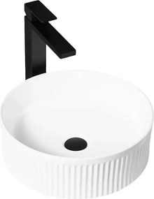 Lavoar pe blat Rea Selina rotund 36 cm alb lucios