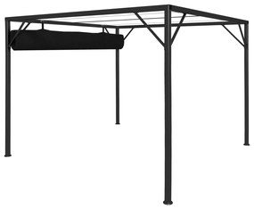 Pavilion de gradina cu acoperis retractabil, antracit, 3 x 3 m Antracit