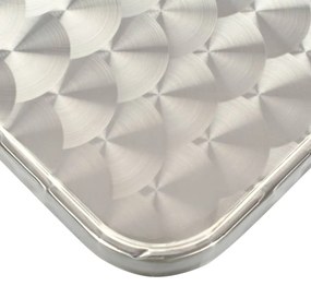 Masa de gradina, argintiu, 80 x 80 x 70 cm, aluminiu