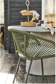 Scaun de grădină verde din metal/capitonat Novella – House Nordic