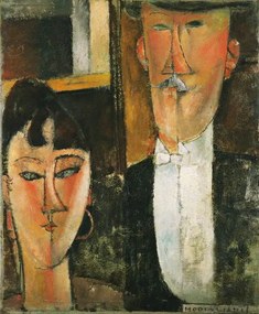 Modigliani, Amedeo - Artă imprimată Bride and Groom - Peinture de Amedeo Modigliani, (35 x 40 cm)