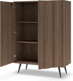Comodă înaltă Flaro 93 cm cu iluminare - stejar dunin