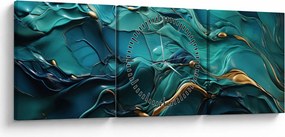 Tablou - Texturi abstracte (cu ceas) (90x30 cm)