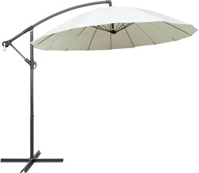 vidaXL Umbrelă de soare suspendată, alb, 3 m, stâlp de aluminiu