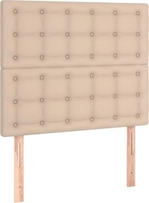 vidaXL Tăblie de pat Cappuccino 80x5x118/128 cm piele ecologică