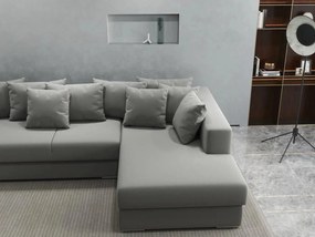 Colțar extensibil dumonde cu ladă de depozitare si sezut confortabil din spuma high-density, Gloria Royal Grey II 320x183 cm