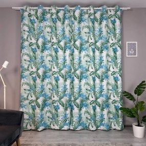 Set două Draperii (Blackout), din Tafta premium (Efect satinat), Gata lucrate (Inele galerie), Multicolor (Model floral), Dimensiuni draperie 160x260 cm (x2), Brand Originalio