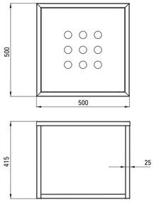 Set consola baie suspendata neagra Deante Temisto cu lavoar inclus 50 cm 500x500 mm