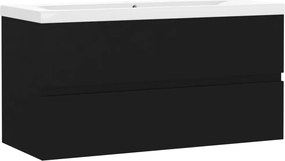 vidaXL Dulap cu chiuvetă încorporată, negru, lemn prelucrat