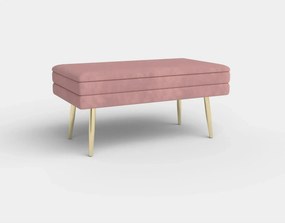 Bancheta VELVA, stofa catifelata roz, 78x35x40 cm