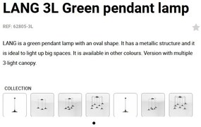 Lustra cu 3 Pendule design industrial LANG verde