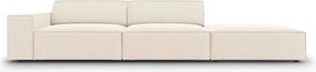 Canapea 3 locuri cotiera dreapta, Jodie, Micadoni Home, BL, 262x102x70 cm, catifea, bej deschis