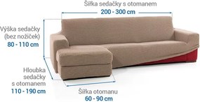 Nueva Textura Huse care se întind foarte bine NIAGARA alunei canapea cu otoman stânga (l. 200 - 300 cm)
