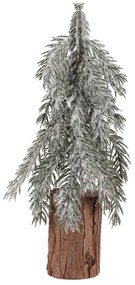 Decorațiune de Crăciun Molid pe buștean, acoperit cu zăpadă, 32 cm, 32 cm