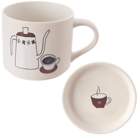 Orion Cană din porțelan cu capac Cafea, 0,45 l
