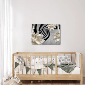 Tablou - 3D Flori aurii (70x50 cm)