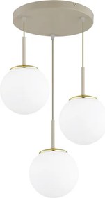 Brilagi - Lustră suspendată pe cablu MILO ECRU 3xE27/60W/230V, bej/auriu